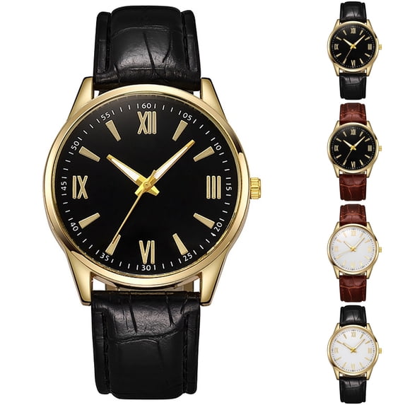 Resicozy Watches for Men Quartz Waterproof Wristwatch with Leather Band Casual Simple Fashion Mens Watches Gift Black