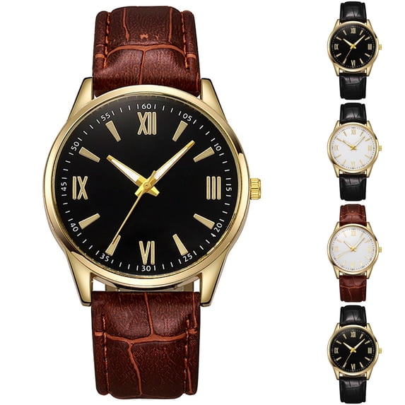 Resicozy Watches for Men Quartz Waterproof Wristwatch with Leather Band Casual Simple Fashion Mens Watches Gift Brown