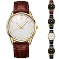thumbnail image 1 of Resicozy Watches for Men Quartz Waterproof Wristwatch with Leather Band Casual Simple Fashion Mens Watches Gift Gold, 1 of 2