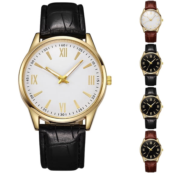 Resicozy Watches for Men Quartz Waterproof Wristwatch with Leather Band Casual Simple Fashion Mens Watches Gift White