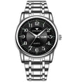 thumbnail image 1 of Resicozy Watches for Men Silver Stainless Steel Strap Wrist Watch Round Dial Daily Watch Easy to Large Numbers B One Size, 1 of 3