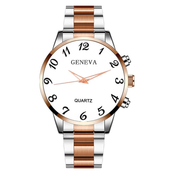 Resicozy Watches for Men Silver Stainless Steel Strap Wrist Watch Round Dial Watch Easy to Large Numbers H One Size