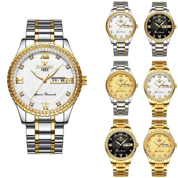 Resicozy Watches for Men and Women Stainless Steel Strap Wrist Watch Stainless Steel Casual Simple Dress Quartz with Date Calendar 2026 B