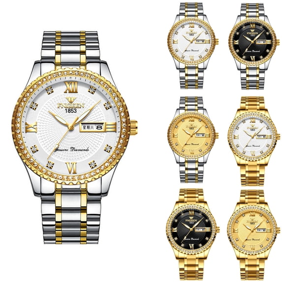 Resicozy Watches for Men and Women Stainless Steel Strap Wrist Watch Stainless Steel Casual Simple Dress Quartz with Date Calendar 2026 C