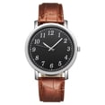 thumbnail image 1 of Resicozy Watches for Men with Leather Classic Watch Casual Fashioned Watches Quartz Business Adjustable Watches 2026 Brown with Black Face, 1 of 3