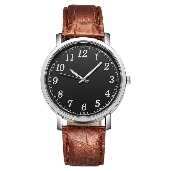Resicozy Watches for Men with Leather Classic Watch Casual Fashioned Watches Quartz Business Adjustable Watches 2026 Brown with Black Face