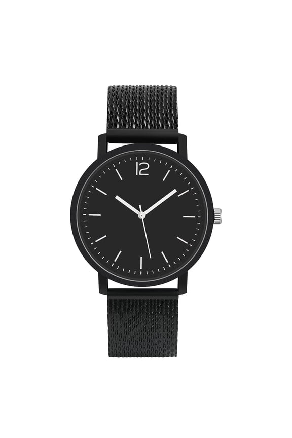 Watches for Women 2026 Casual Round Dial Quartz Watches with Mesh Strap Black Big