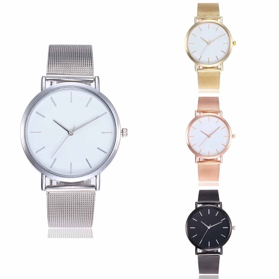 Resicozy Watches for Women Casual Round Case Stylish Quartz Wrist Watch with Mesh Strap Silver
