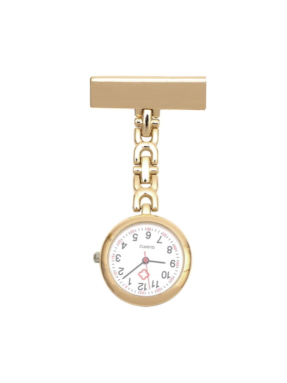 Watches for Women Custom Nurse Personalized Watch Clip on Inverted Dial Easy Reading Wrist Watch Gold