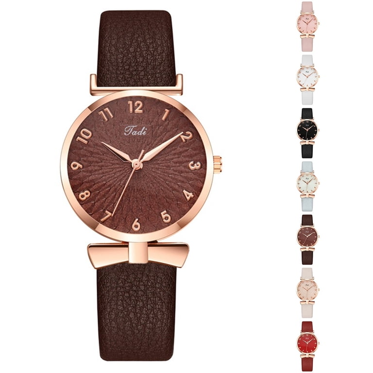 Resicozy Watches for Women Gold-Tone Case with Black Leather  display picture 2