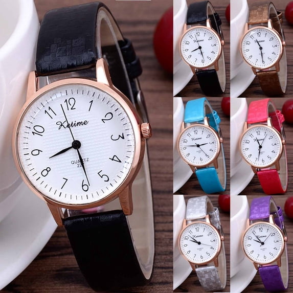 Resicozy Watches for Women Leather Strap Wrist Watch 2026 Everyday Elegant Round Watch Dial Arabic Numerals Easy Watches B One Size