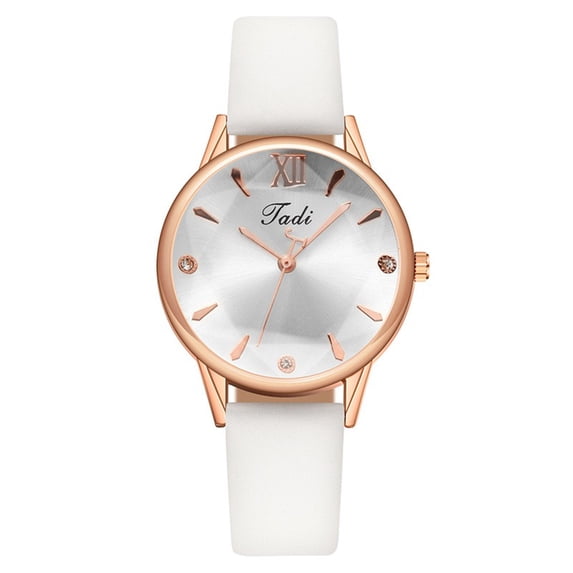 Resicozy Watches for Women Quartz Round Wrist Watches 2026 Soft Leather Strap Casual Wristwatches White