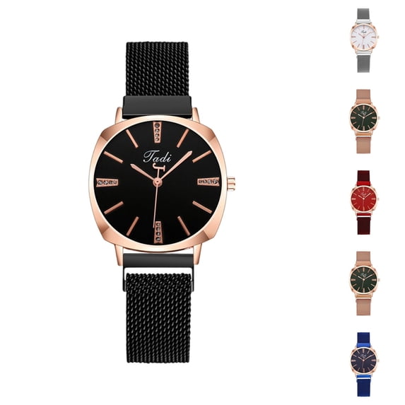 Resicozy Watches for Women Quartz Waterproof Wristwatch with Stainless Steel Mesh Casual Simple Fashion Womens Watches Gift Black