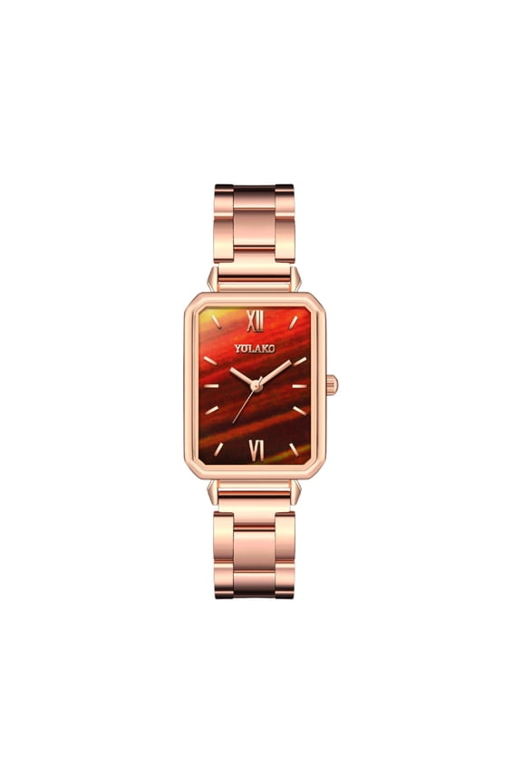 Watches for Women Wrist Watches Thin Strap Watch Casual Fashion Simple Square Quartz Wristwatch Deep Red