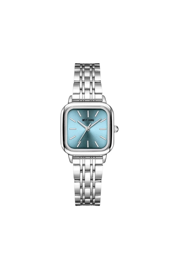Watches for Women Wrist Watches Thin Strap Watch Casual Fashion Simple Square Quartz Wristwatch Light Blue