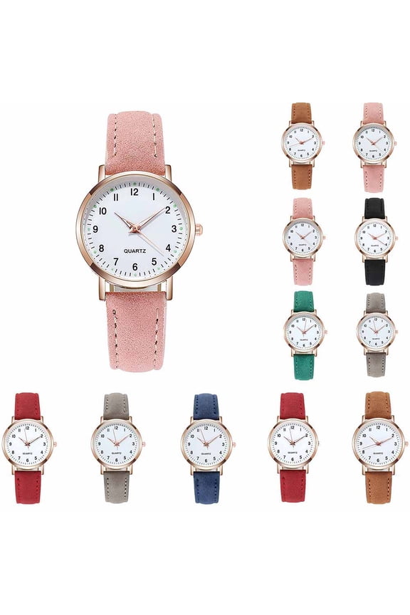 Watches for Women with Leather Strap Casual Quartz Movement Business Classic Watches Elegant Ladies Watch Pink