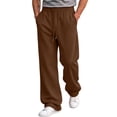 thumbnail image 1 of Resicozy Wide Leg Sweatpants Men Casual Straight Fleece Sweat Pants Athletic Workout Gym Jogger with Pockets Coffee 2XL, 1 of 5