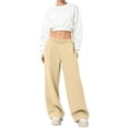 thumbnail image 1 of Resicozy Wide Leg Sweatpants for Women High Waisted Baggy Sweat Track Pants Drawstring Casual Lounge Pants with Pockets Khaki S, 1 of 6