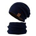 thumbnail image 1 of Resicozy Winter Beanie Hat Scarf Set for Men Fleece Lined Warm Ski Soft Adjustable Neck Gaiter Thick Knit Versatile Winter Wear Navy, 1 of 4
