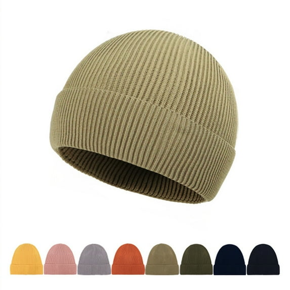Resicozy Winter Beanie for Men Women Solid Color Fashion 2025 Soft Warm Knit Hat Thermal Thick Caps Unisex Saffron 7 In
