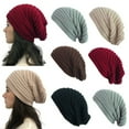 thumbnail image 1 of Resicozy Winter Hats for Womens Oversized Warm Solid Color Knitted Hat Style Stretch Fashion Ribbed Red 18 In, 1 of 4
