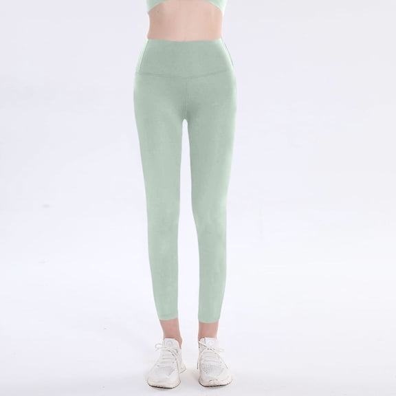Resicozy Winter Seamless Leggings for Women Buttery Lifting No Front Seam High Waist Active Workout Gym Solid Color Yoga Pants Mint Green M