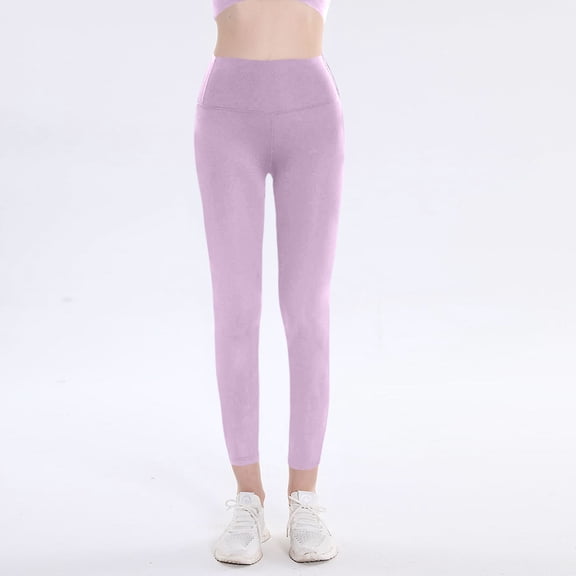 Resicozy Winter Seamless Leggings for Women Buttery Lifting No Front Seam High Waist Active Workout Gym Solid Yoga Pants Purple L