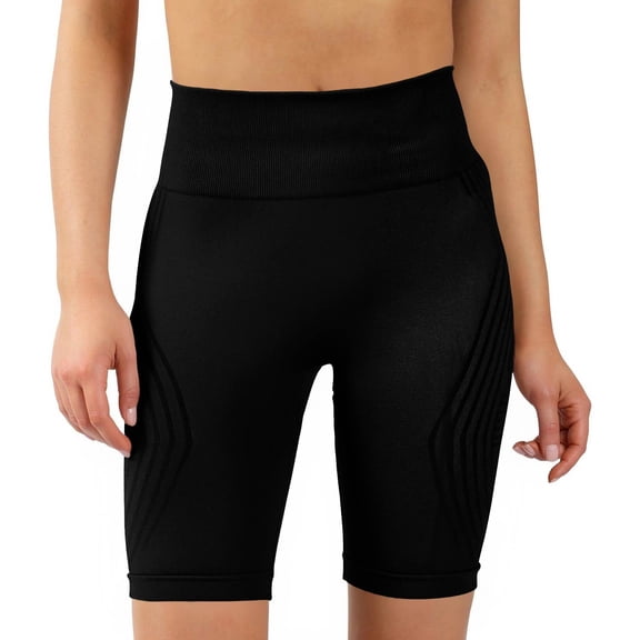 Resicozy Women Anti Cellulite 3D Compression Short Leggings Butt Lifting Tummy Control with Resistance Bands Gym Short Pants Black S