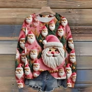 RESICOZY Women Ugly Christmas Sweater Crewneck Long Sleeve Funny Loose Plus Size Trendy Winter Knit Xmax Holiday Sweater Dark Green XL