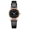 thumbnail image 1 of Resicozy Women Watches Dress Round Dial Quartz Date Classic Leather Strap Female Wrist Watch Black Black, 1 of 3