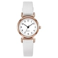 thumbnail image 1 of Resicozy Women Watches Dress Round Dial Quartz Date Classic Leather Strap Female Wrist Watch White, 1 of 3