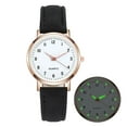 thumbnail image 1 of Resicozy Women Watches Leather Strap Gold Round Case Fashion Ladies Wrist Watches Black, 1 of 3