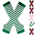thumbnail image 1 of Resicozy Women's Arm Warmers Gloves Striped, Fit for casual, party, school and sports Long Fingerless Gloves for Women, Thumbhole Gloves Green, 1 of 3