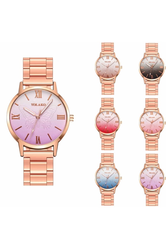 Women's Bracelet Watch Stainless Womens Watches Dial Elegant Wrist Watch for Women Red