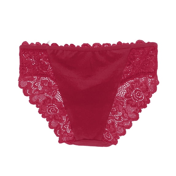 Resicozy Women's Briefs Full Coverage Brief Panty Lace Trimmed Underwear 2026 Wine L