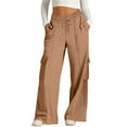 thumbnail image 1 of Resicozy Women's Cargo Sweatpants High Waisted Wide Leg Pants Athletic Casual Baggy Sweat Drawstring Pants with Pockets Camel 2XL, 1 of 4