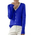 thumbnail image 1 of Resicozy Women's Fall Cardigan Sweaters 2025 Lightweight Solid Clothes Fashion Trendy Long Sleeve Tops Casual Jackets Royal Blue S, 1 of 4