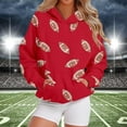 thumbnail image 1 of Resicozy Women's Football Sequin Sweatshirt Graphic Hoodies Pullover Football Casual Long Sleeve Tops with Pockets Red S, 1 of 4