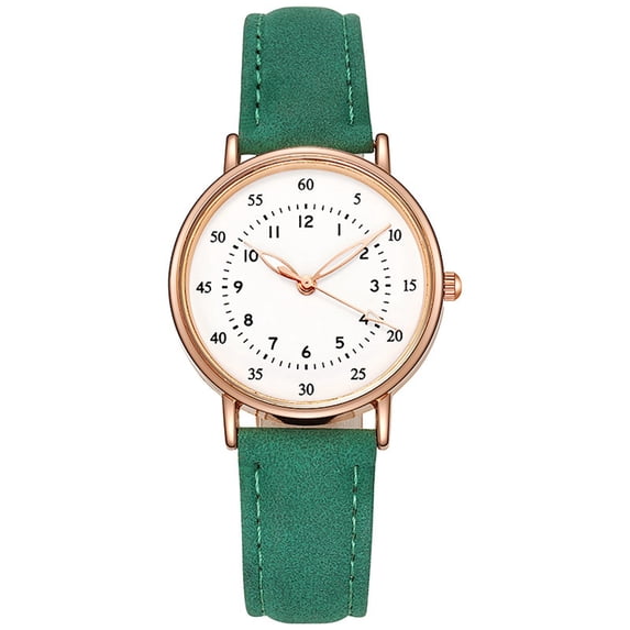Resicozy Women's Leather Watch Roman Numeral Waterproof Leather Strap Elegant Casual Wrist Watches Gifts for Wife Mother Green