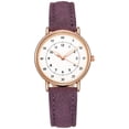 thumbnail image 1 of Resicozy Women's Leather Watch Roman Numeral Waterproof Leather Strap Elegant Casual Wrist Watches Gifts for Wife Mother Purple, 1 of 1