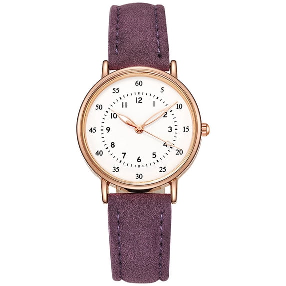 Resicozy Women's Leather Watch Roman Numeral Waterproof Leather Strap Elegant Casual Wrist Watches Gifts for Wife Mother Purple