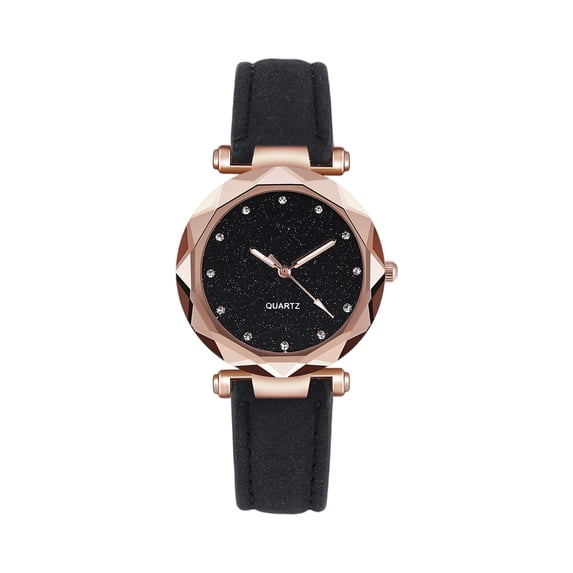 Resicozy Women's Leather Watches Quartz Classic Leather Strap Wrist Watches Water Resistance and Lightweight Watches Black
