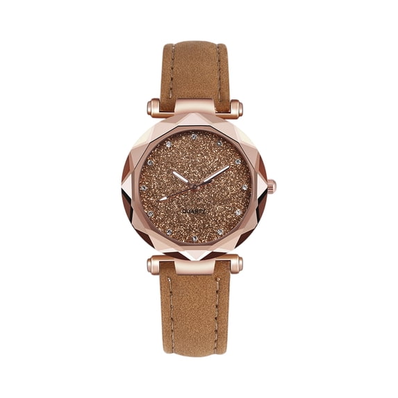 Resicozy Women's Leather Watches Quartz Classic Leather Strap Wrist Watches Water Resistance and Lightweight Watches Brown