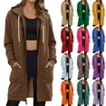 thumbnail image 1 of Resicozy Women's Lightweight Zip Up Hoodies Oversized Long Sleeve Sweatshirts Casual Fall Jacket Coat with Pocket Red M, 1 of 5