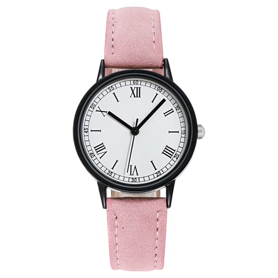 Resicozy Women's PU Leather Strap Watches Womens Roman Numerals Classic Round Dial Wrist Watch Pink