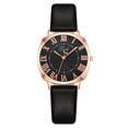 thumbnail image 1 of Resicozy Women's PU Leather Watches Round Dial Classic Business Casual Ladies Wrist Watch Black, 1 of 3