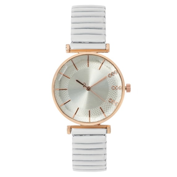 Resicozy Women's Rose Gold Round Wrist Watch No Number Simple Watch Watches For Daily Casual Wear White One Size