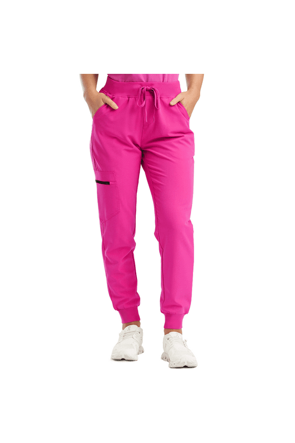 Women's Joggers Cargo Pants Lightweight Quick Dry Hiking Running Drawstring Pants for Athletic Casual & Outdoor Hot Pink XL