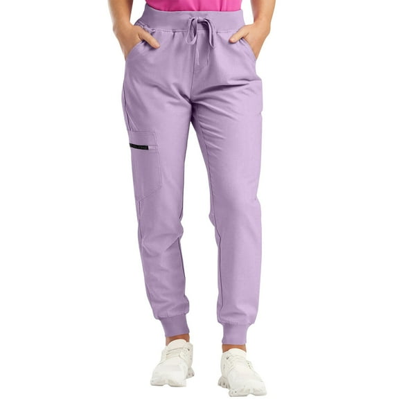 Resicozy Women's Scrubs Cargo Joggers, Healthcare Scrub Joggers for Women, Quick Dry Lightweight Stretch Trousers Purple S
