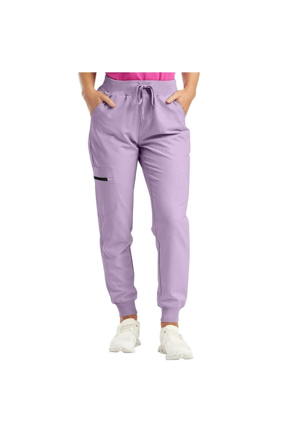 Women's Scrubs Cargo Joggers, Healthcare Scrub Joggers for Women, Quick Dry Lightweight Stretch Trousers Purple S